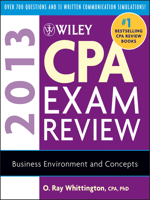 Cover image for Wiley CPA Exam Review 2013, Business Environment and Concepts